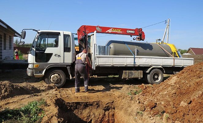  Газгольдер на погрузчике